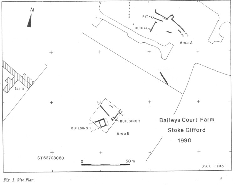map of baileys court farm exacavations