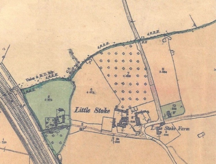 Map of Little Stoke 1915 with clickable areas