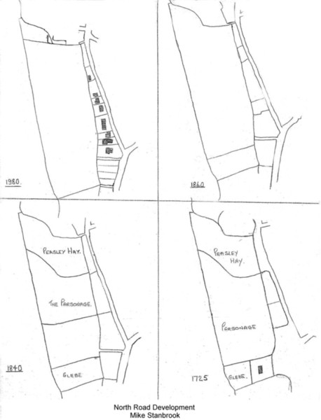 map showing development of North Road