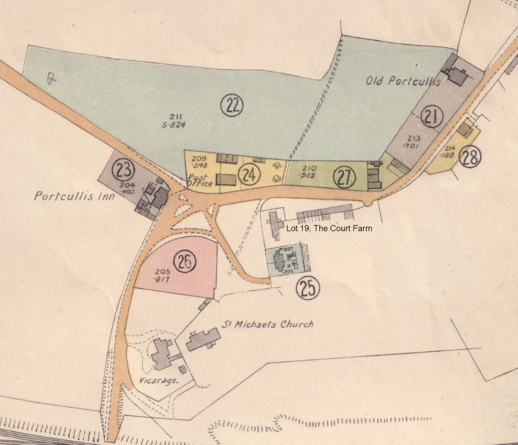 1915 Sale map lower village clickable sections