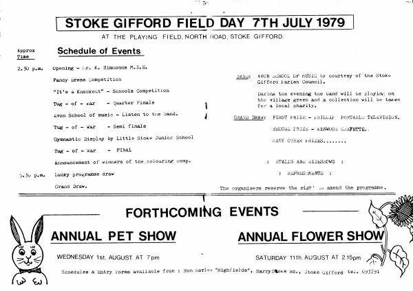 Photo of Stoke Gifford Field day programme