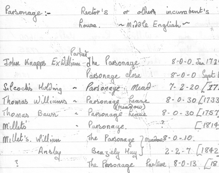 photo of extract from parish registers
