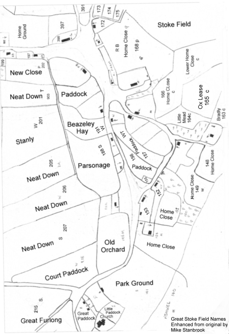 Map of Great Stoke Field Names 2