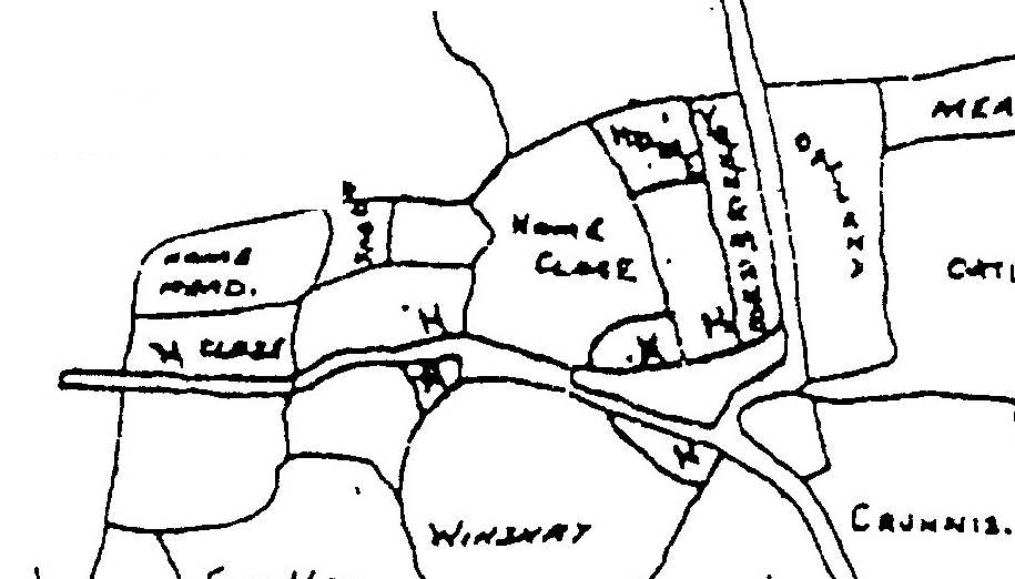 Map extract of Little Stoke  1725
