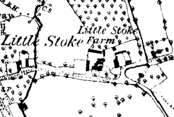Map extract of Little Stoke 1889